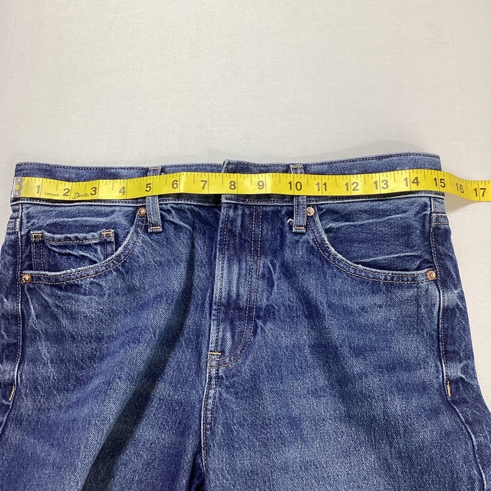 Express Wide Leg High Rise Rígid Blue Denim Jeans - Picture 10 of 15